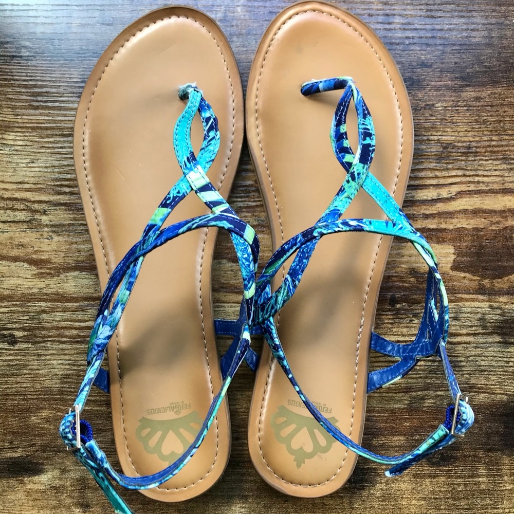 Tropical print Fergalicious Sandals size 10M